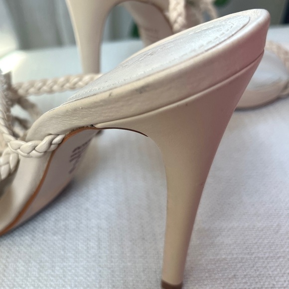 SCHUTZ Jada Braided Ankle Tie High Heel Sandals in Eggshell Sz 7 - Picture 13 of 14